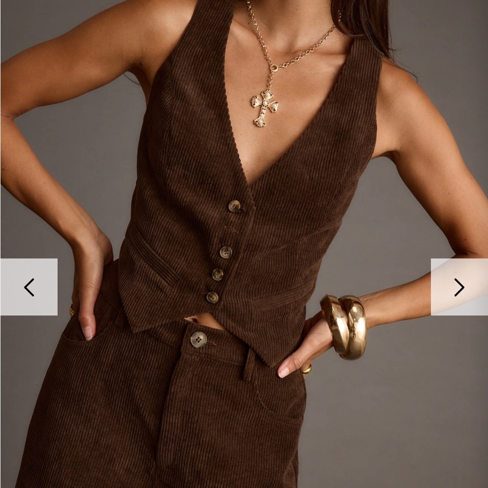 Brown Corduroy Women's Jumpsuit